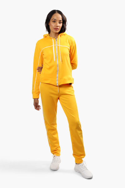 Fahrenheit Solid Piping Detail Hoodie - Yellow - Womens Hoodies & Sweatshirts - Fairweather