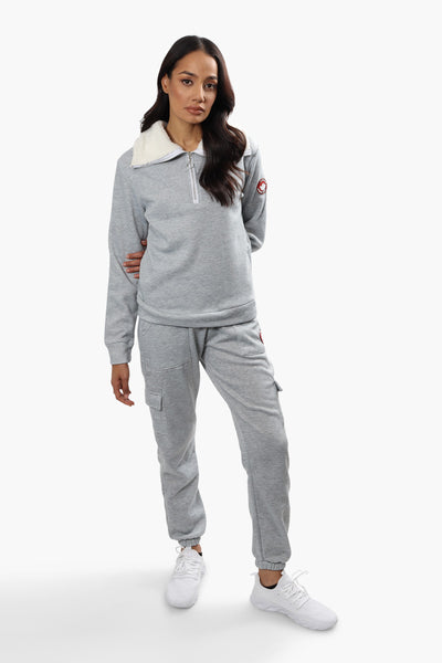 Canada Weather Gear Solid Half Zip Sweatshirt - Grey - Womens Hoodies & Sweatshirts - Fairweather
