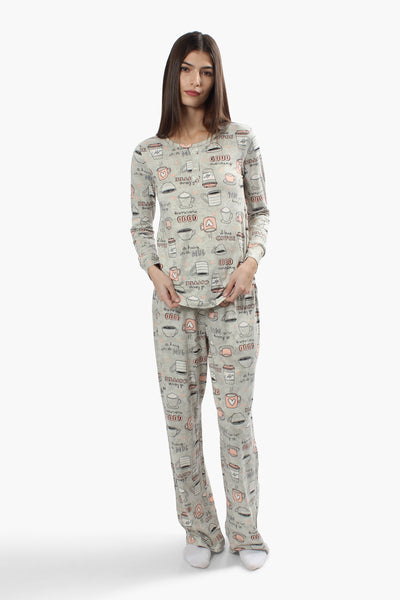 Canada Weather Gear Coffee Print Pajama Pants - Grey - Womens Pajamas - Fairweather