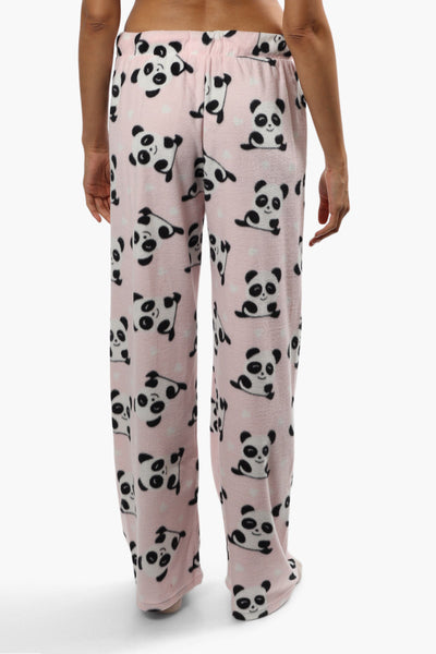 Cuddly Canuckies Plush Panda Print Pajama Pants - Pink - Womens Pajamas - Fairweather