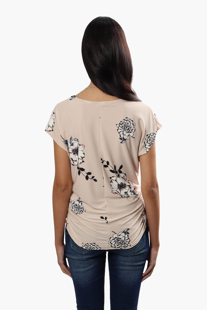 Beechers Brook Floral Side Cinched Shirt - Beige - Womens Shirts & Blouses - Fairweather