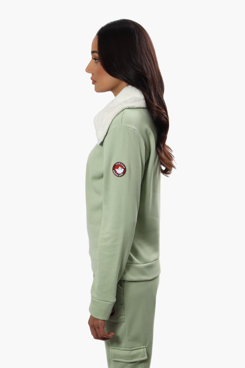 Canada Weather Gear Solid Half Zip Sweatshirt - Green - Womens Hoodies & Sweatshirts - Fairweather