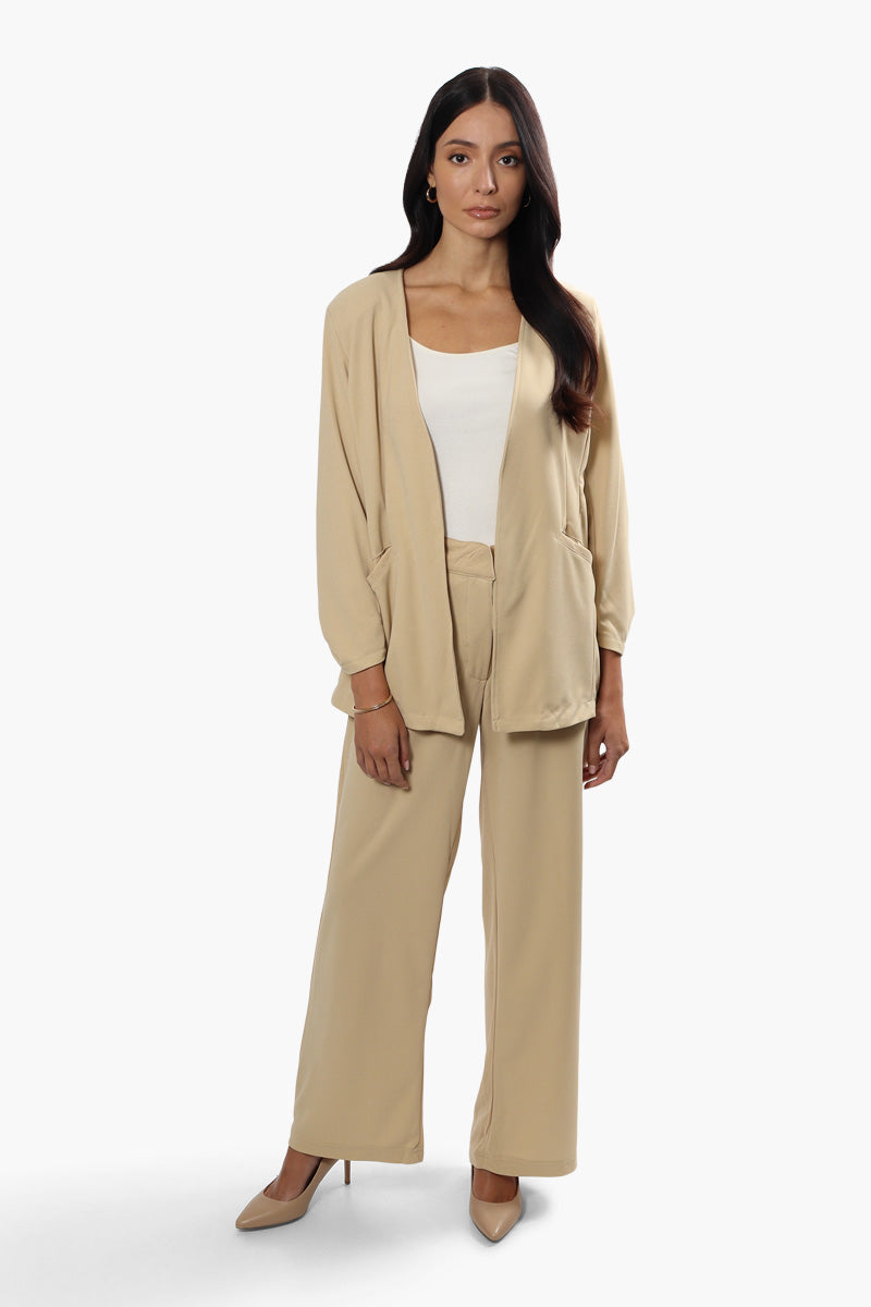 Limite Solid Wide Leg Pants - Beige - Womens Pants - Fairweather