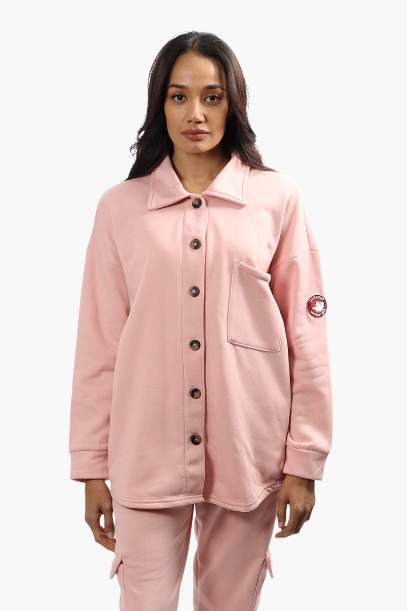 Canada Weather Gear Solid Front Pocket Shacket - Pink - Womens Shirts & Blouses - Fairweather