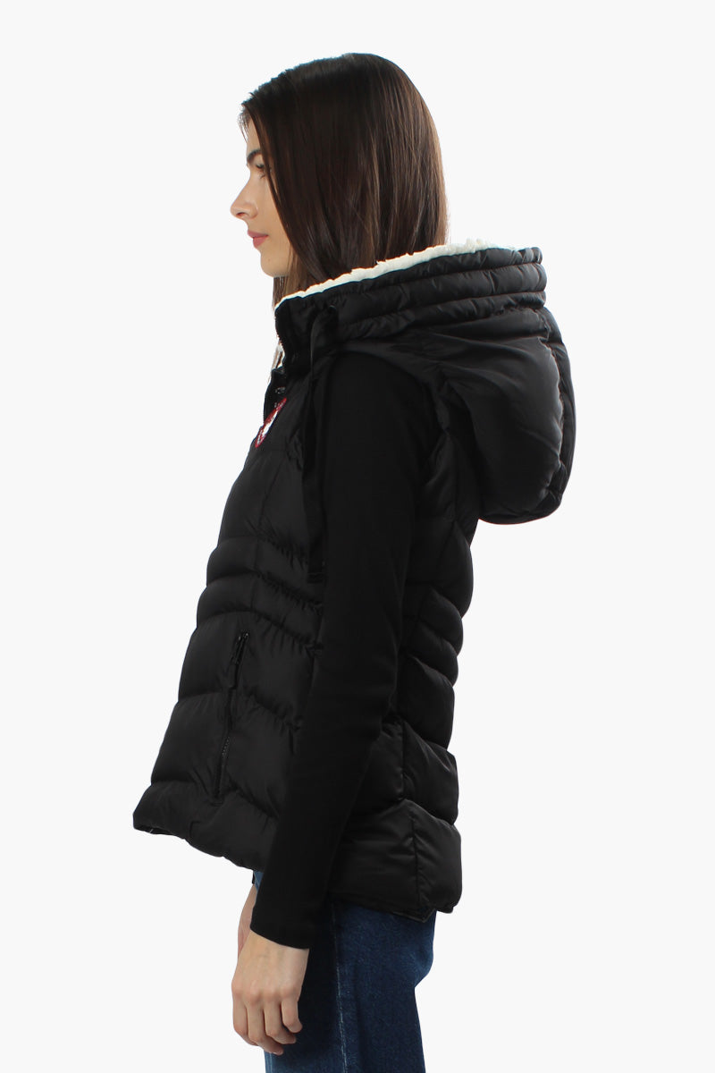 Canada Weather Gear Sherpa Hood Puffer Vest - Black - Womens Vests - Fairweather