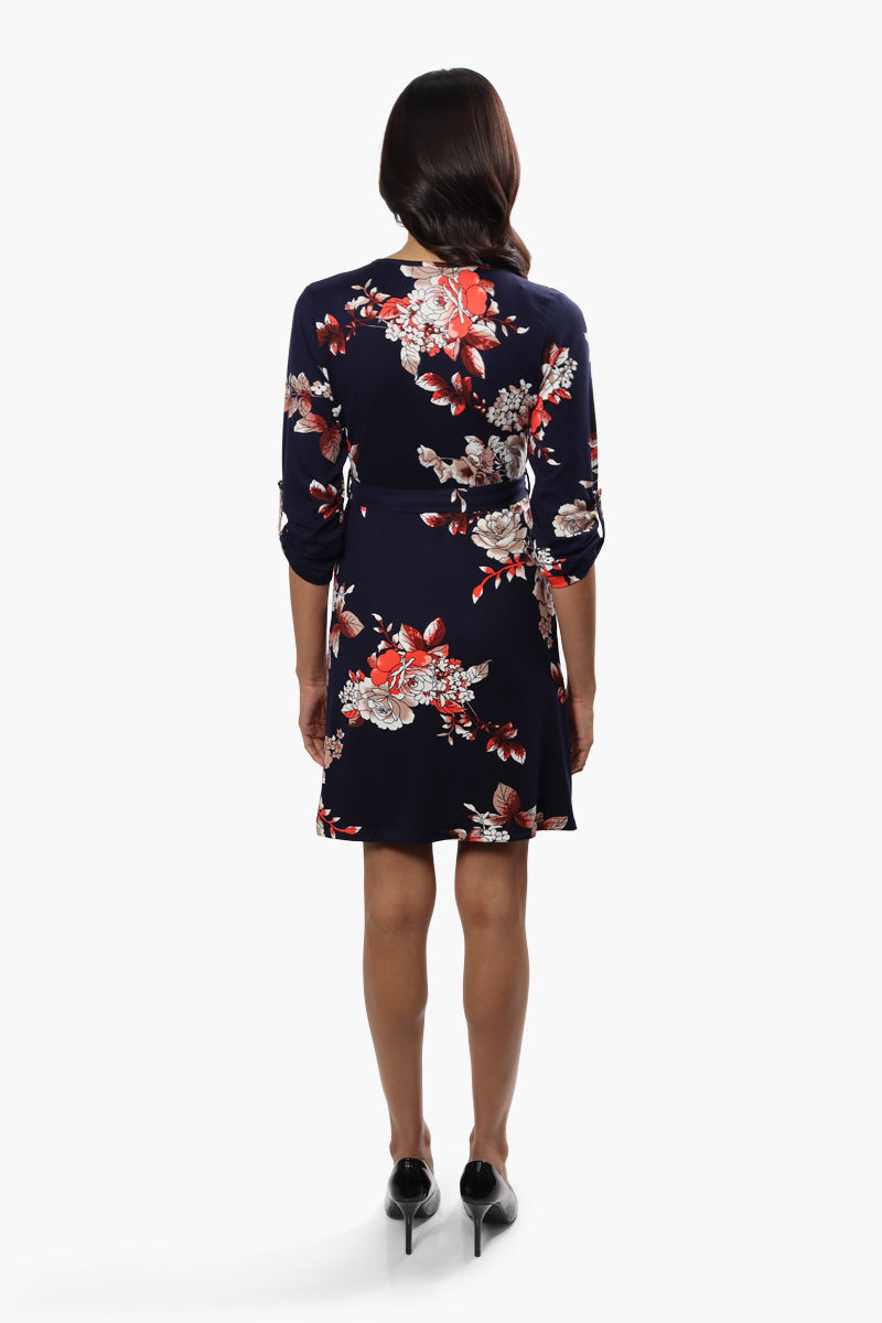 Majora Floral Crossover Day Dress - Navy - Womens Day Dresses - Fairweather