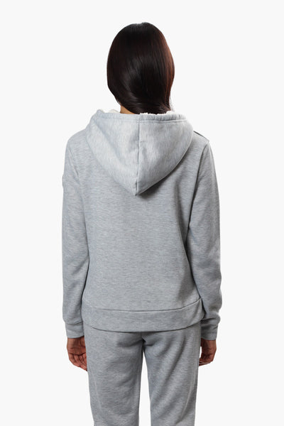 Fahrenheit Brooklyn Print Sherpa Hoodie - Grey - Womens Hoodies & Sweatshirts - Fairweather