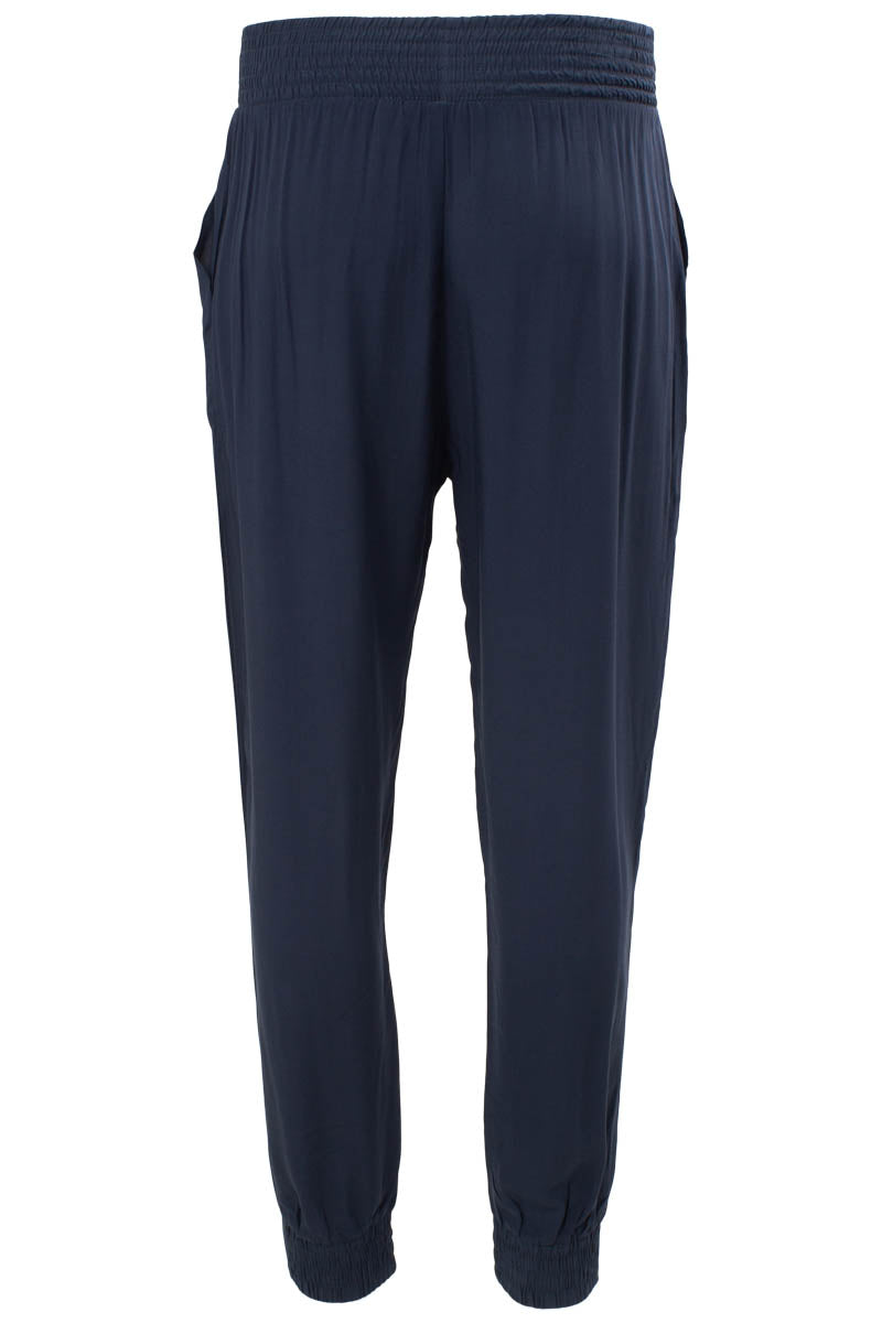Belted Solid Challis Jogger Pants - Navy - Womens Pants - Fairweather