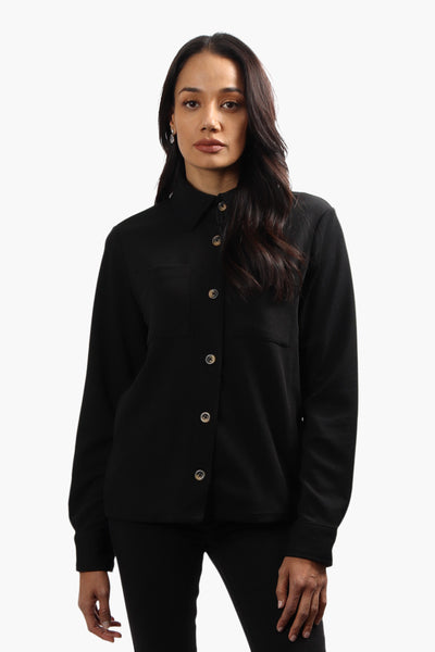 Beechers Brook Double Pocket Button Front Shirt - Black - Womens Shirts & Blouses - Fairweather