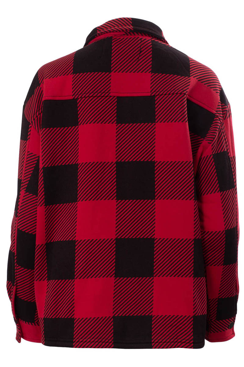 Canada Weather Gear Plaid Printed Shacket - Red - Womens Lightweight Jackets - Fairweather