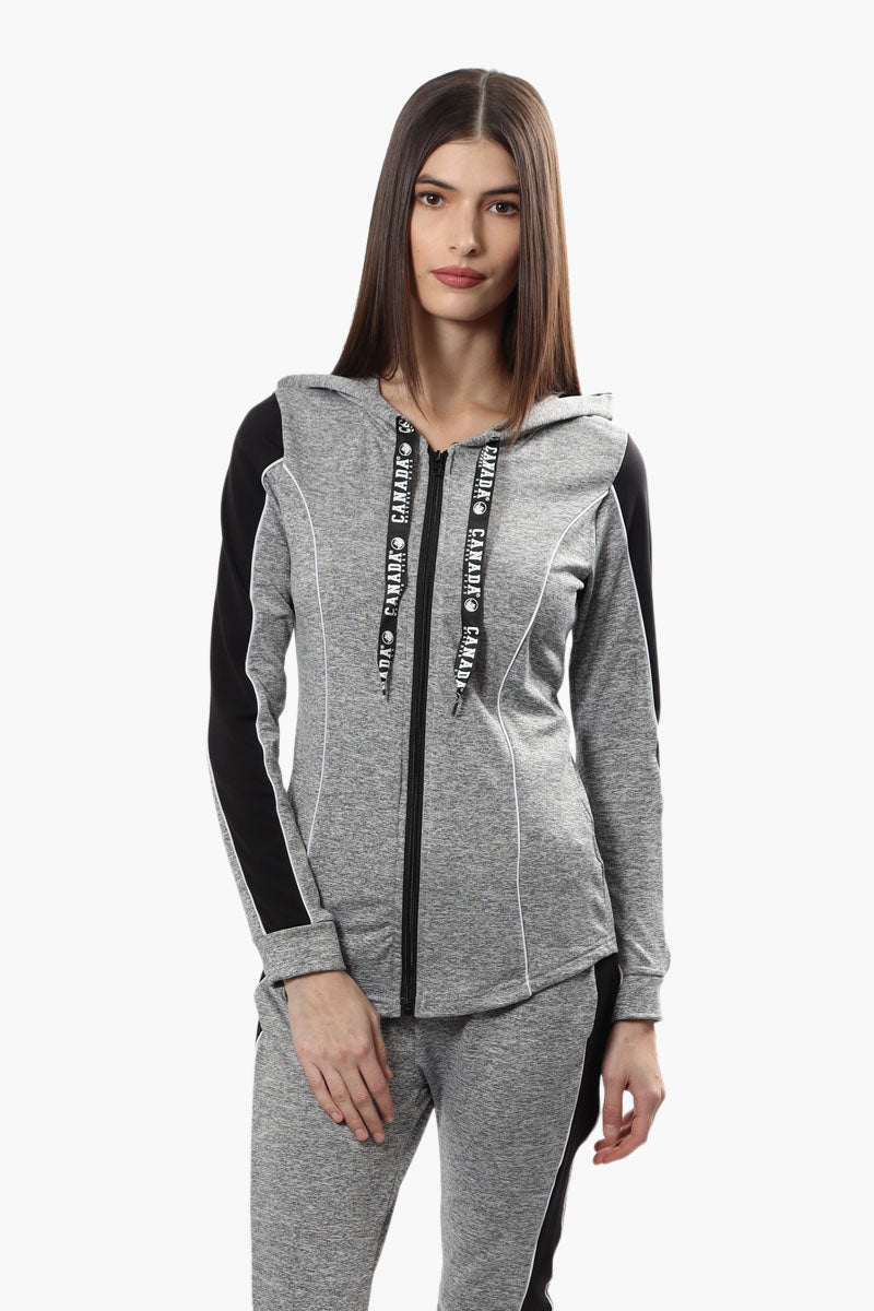 Canada Weather Gear Front Zip Piping Detail Hoodie - Grey - Womens Hoodies & Sweatshirts - Fairweather