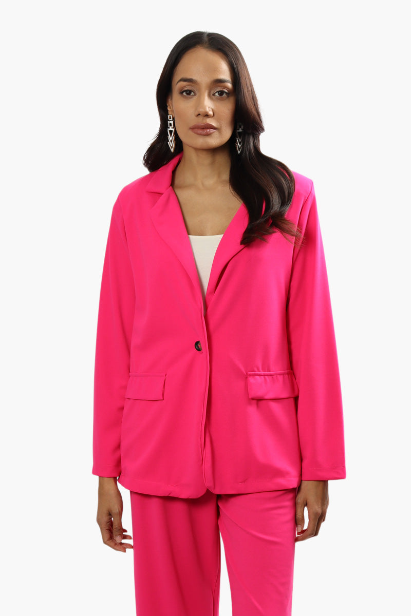 Limite Solid Single Button Blazer - Pink - Womens Blazers - Fairweather