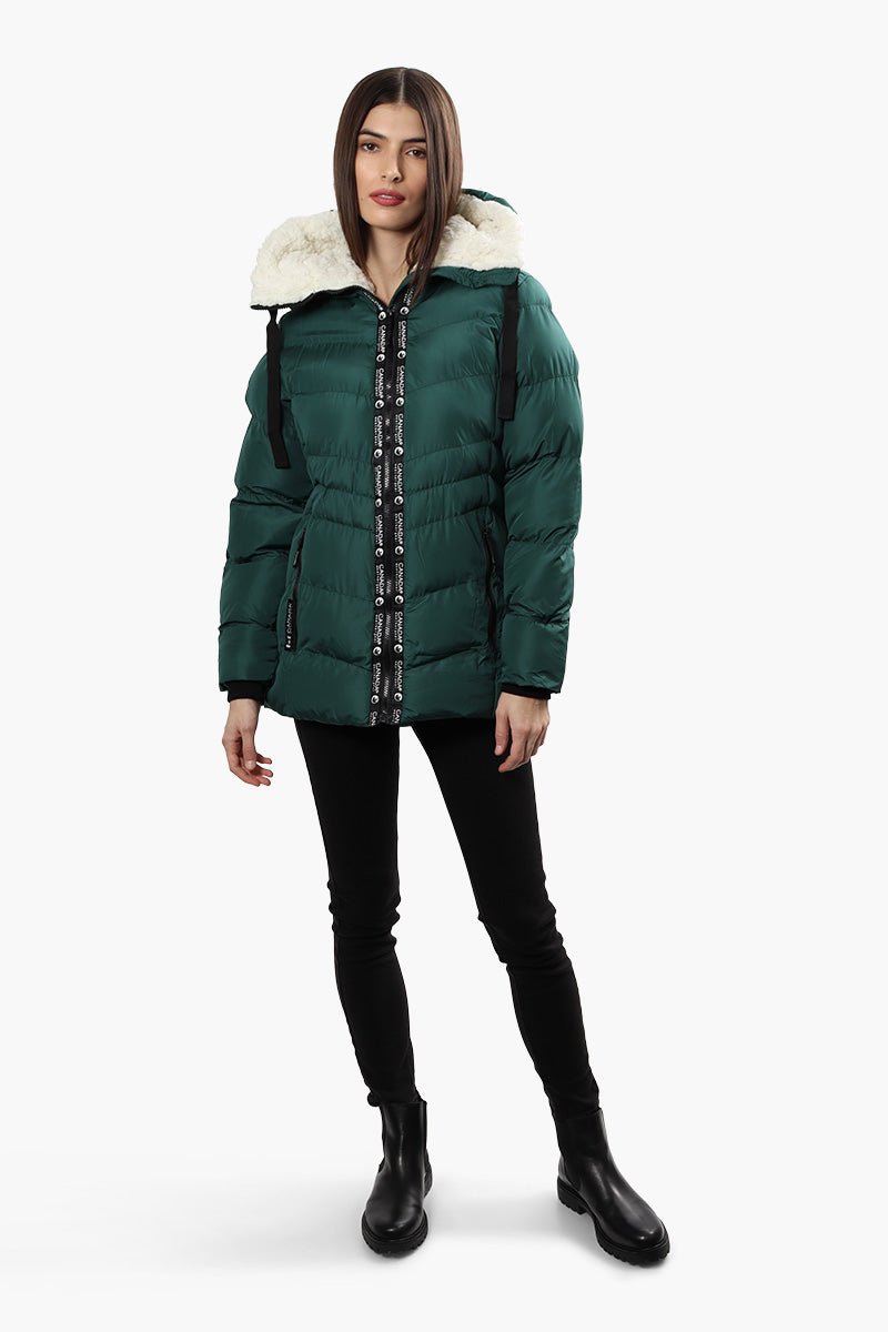 Canada Weather Gear Sherpa Lined Bomber Jacket - Green - Womens Bomber Jackets - Fairweather