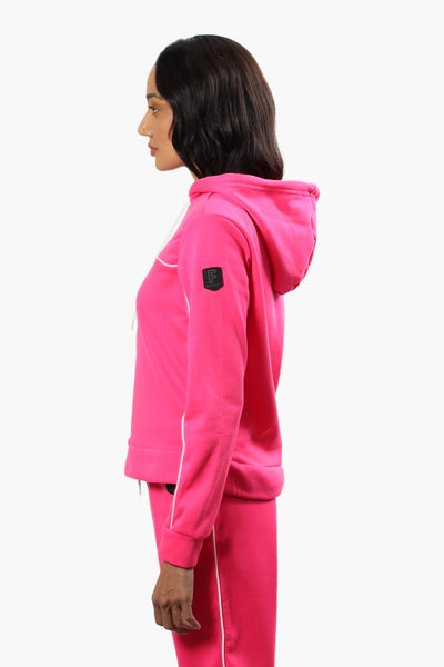Fahrenheit Solid Piping Detail Hoodie - Pink - Womens Hoodies & Sweatshirts - Fairweather