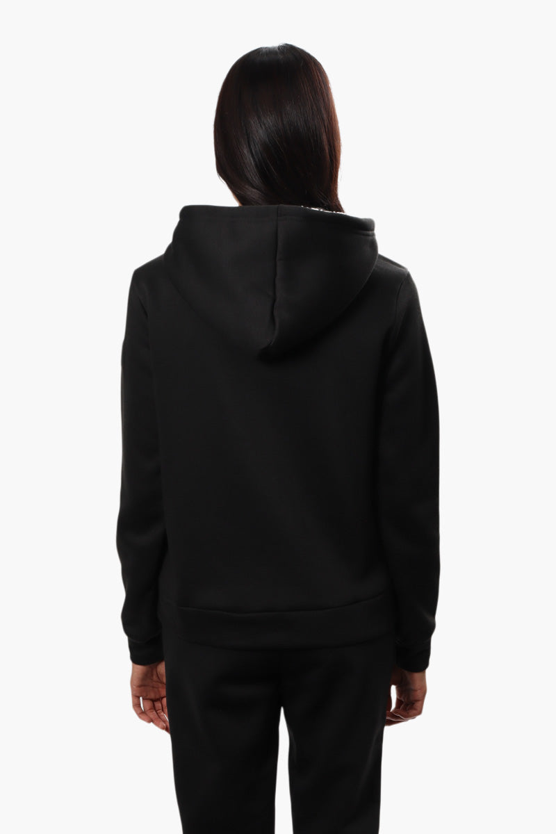 Fahrenheit Brooklyn Print Sherpa Hoodie - Black - Womens Hoodies & Sweatshirts - Fairweather