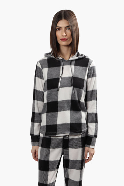 Canada Weather Gear Plush Hooded Pajama Top - Black - Womens Pajamas - Fairweather