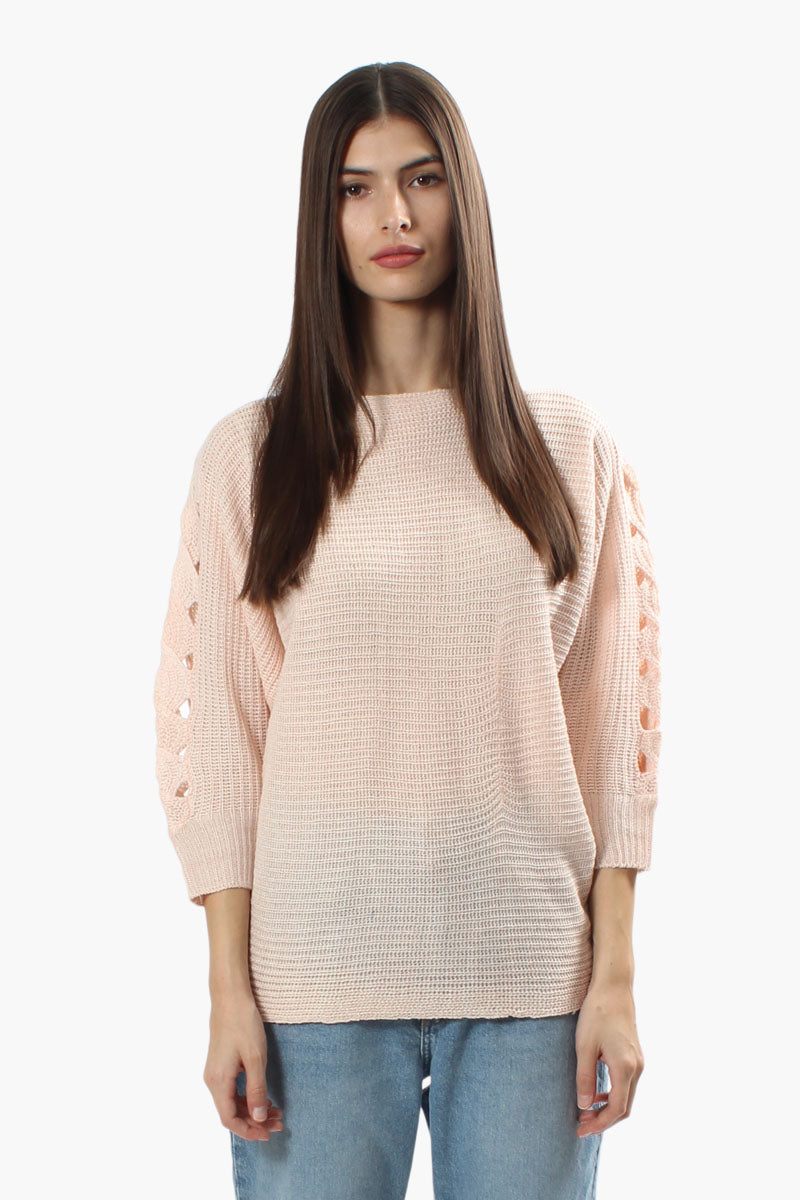 Majora Braided Sleeve Pullover Sweater - Blush - Womens Pullover Sweaters - Fairweather