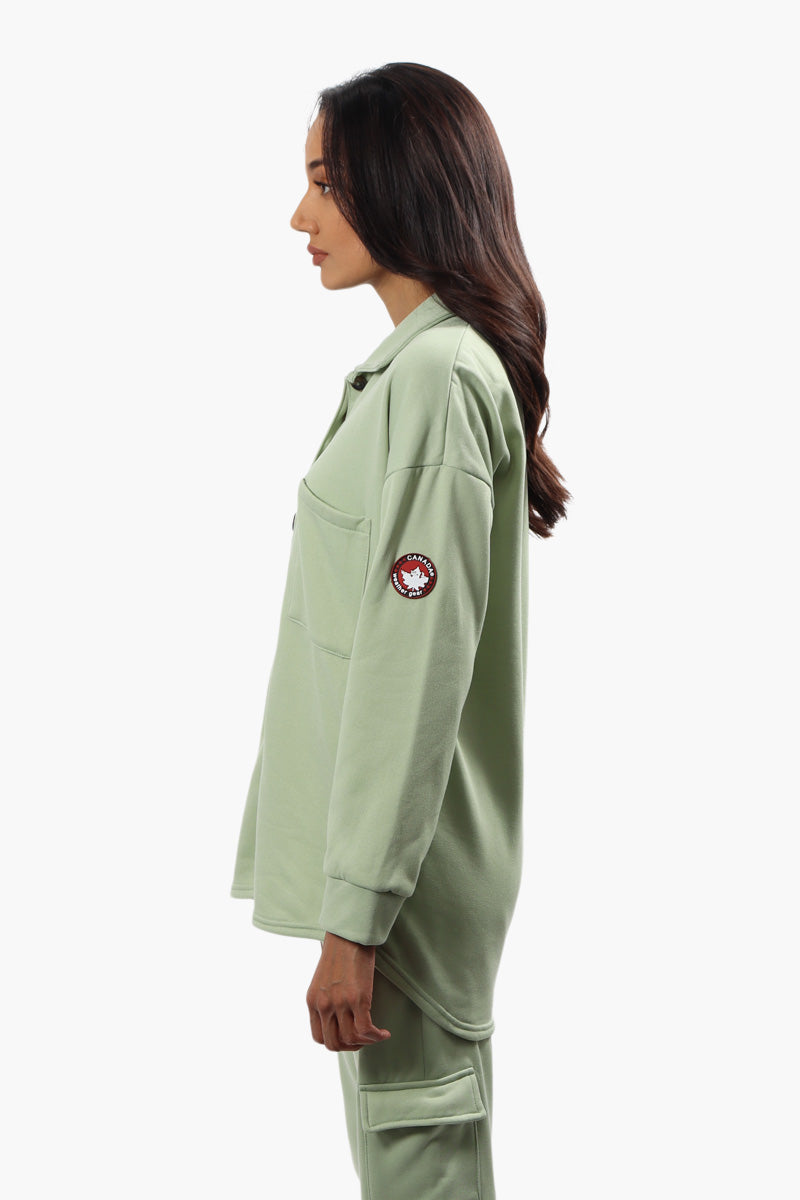 Canada Weather Gear Solid Front Pocket Shacket - Green - Womens Shirts & Blouses - Fairweather