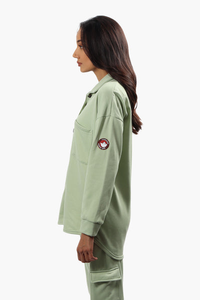 Canada Weather Gear Solid Front Pocket Shacket - Green - Womens Shirts & Blouses - Fairweather