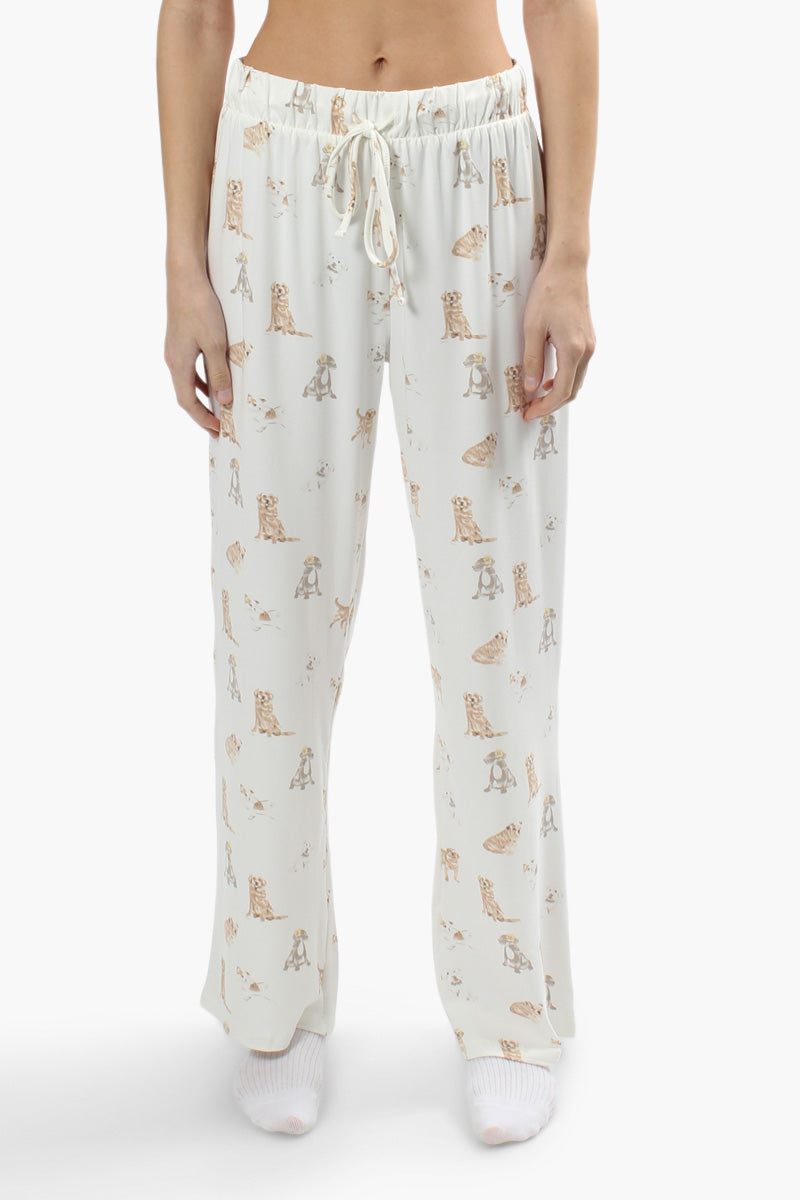 Canada Weather Gear Dog Print Pajama Pants - White - Womens Pajamas - Fairweather
