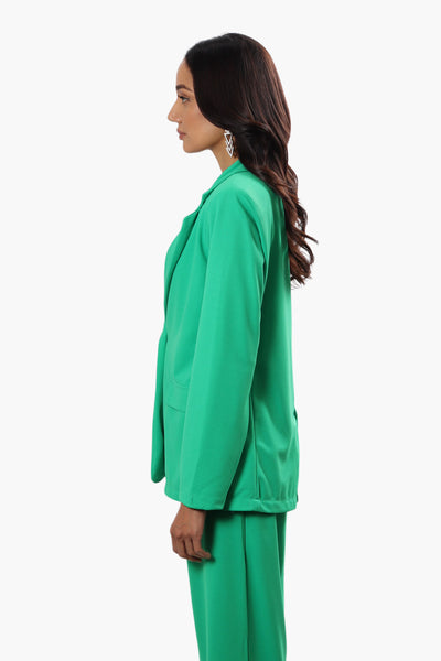 Limite Solid Single Button Blazer - Green - Womens Blazers - Fairweather