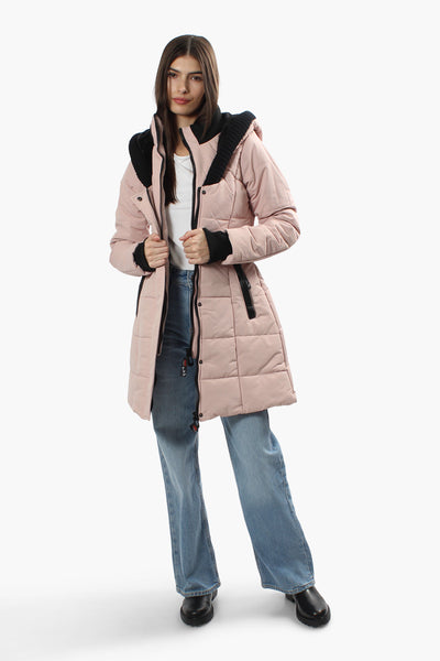 Canada Weather Gear Solid Ribbed Hood Parka Jacket - Pink - Womens Parka Jackets - Fairweather