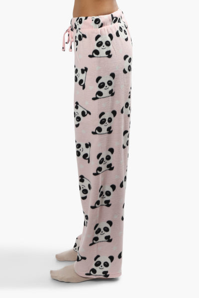 Cuddly Canuckies Plush Panda Print Pajama Pants - Pink - Womens Pajamas - Fairweather