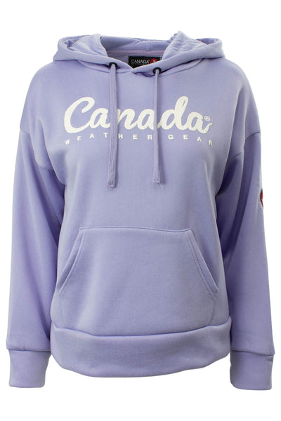 Canada Weather Gear Centre Logo Pullover Hoodie - Lavender - Womens Hoodies & Sweatshirts - Fairweather