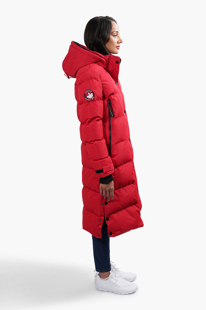 Canada Weather Gear Long Puffer Parka Jacket - Red - Womens Parka Jackets - Fairweather