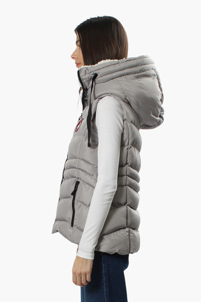 Canada Weather Gear Sherpa Hood Puffer Vest - Grey - Womens Vests - Fairweather