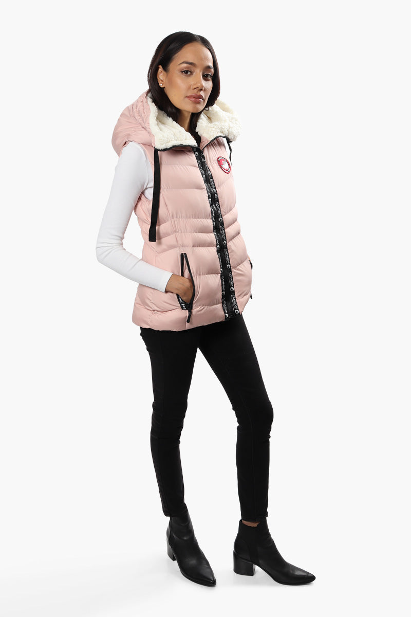 Canada Weather Gear Sherpa Hood Puffer Vest - Pink - Womens Vests - Fairweather