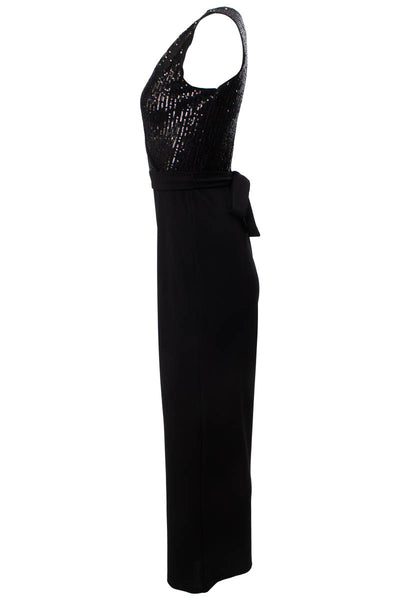 Sleeveless Sequin Crossover Jumpsuit - Black - Womens Jumpsuits & Rompers - Fairweather