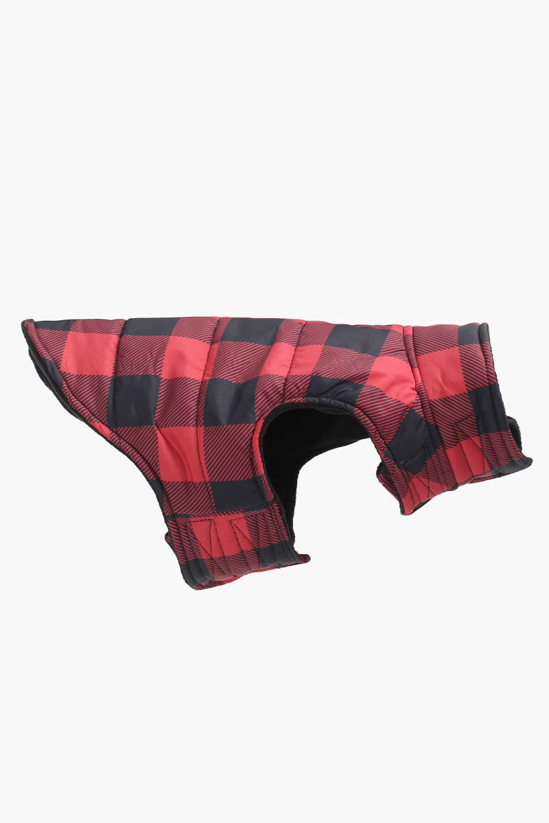 Canada Weather Gear Plaid Dog Puffer Jacket - Red - Pet Accessories - Fairweather