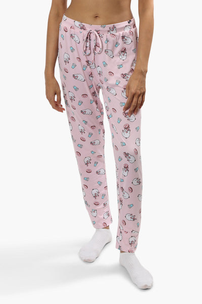 Cuddly Canuckies Pug Print Pajama Pants - Pink - Womens Pajamas - Fairweather