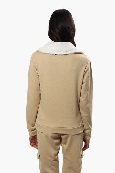 Canada Weather Gear Solid Half Zip Sweatshirt - Beige - Womens Hoodies & Sweatshirts - Fairweather