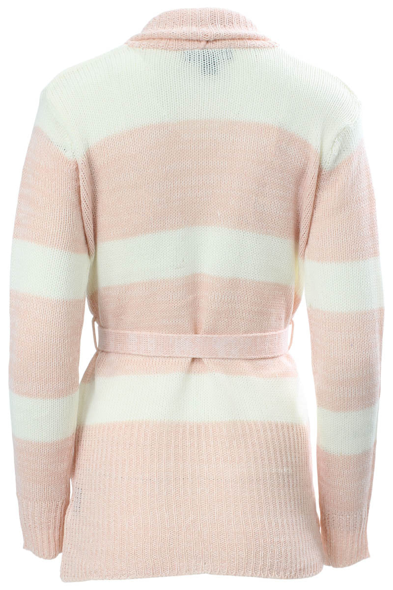 International INC Company Striped Belted Cardigan - Pink - Womens Cardigans - Fairweather