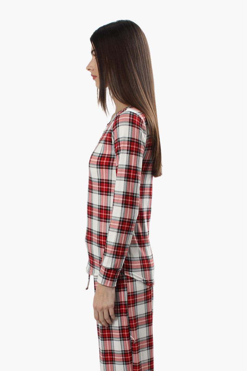 Canada Weather Gear Plaid Print Pajama Top - Red - Womens Pajamas - Fairweather