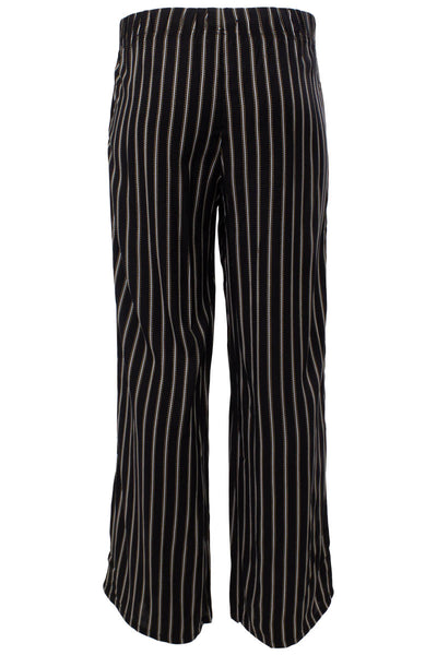 Striped Belted Palazzo Pants - Black - Womens Pants - Fairweather