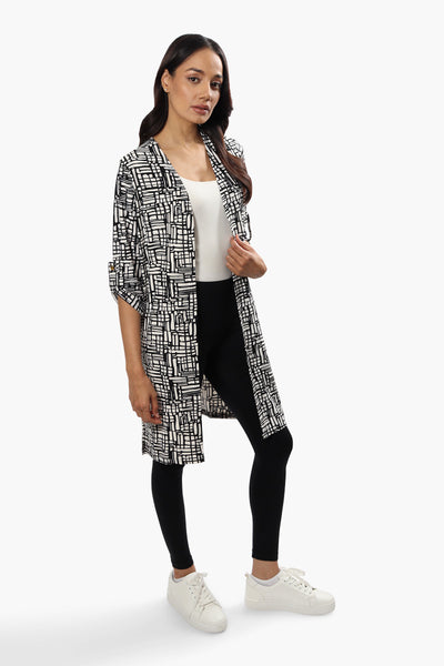 International INC Company Patterned Open Front Cardigan - Black - Womens Cardigans - Fairweather