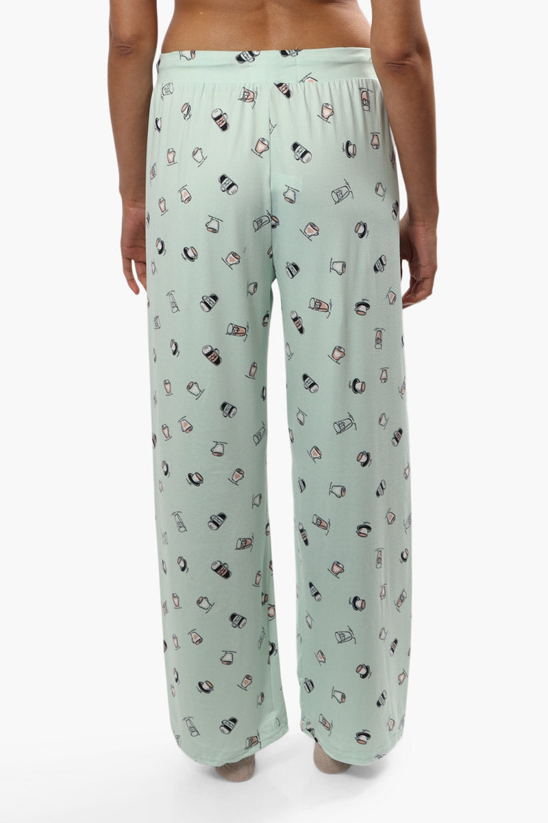 Cuddly Canuckies Coffee Print Pajama Pants - Mint - Womens Pajamas - Fairweather