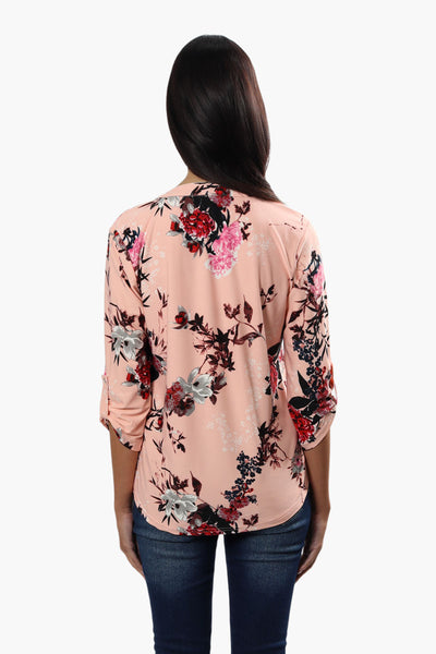 International INC Company Floral Henley Blouse - Pink - Womens Shirts & Blouses - Fairweather