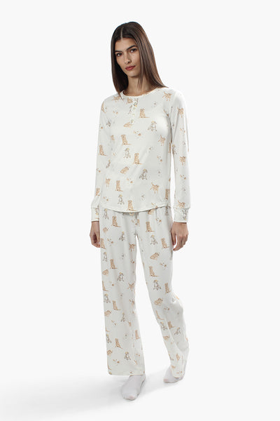 Canada Weather Gear Dog Print Pajama Pants - White - Womens Pajamas - Fairweather