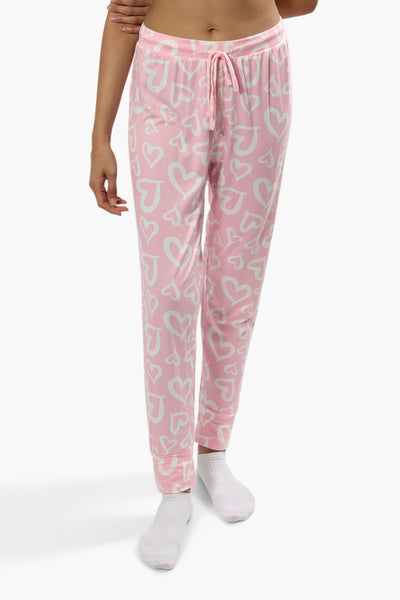 Cuddly Canuckies Heart Print Pajama Pants - Pink - Womens Pajamas - Fairweather