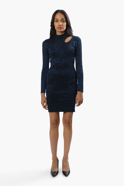 Limite Ribbed Long Sleeve Sweater Dress - Navy - Womens Sweater Dresses - Fairweather