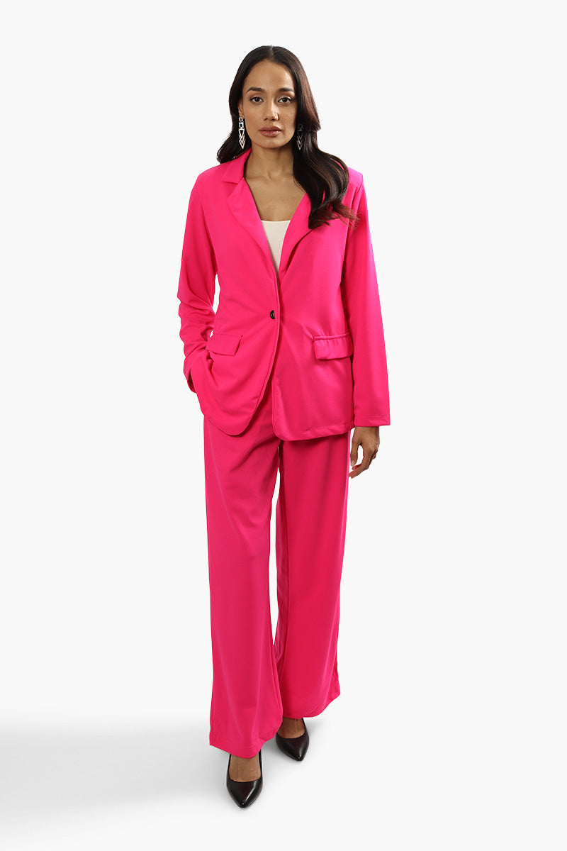 Limite Solid Single Button Blazer - Pink - Womens Blazers - Fairweather