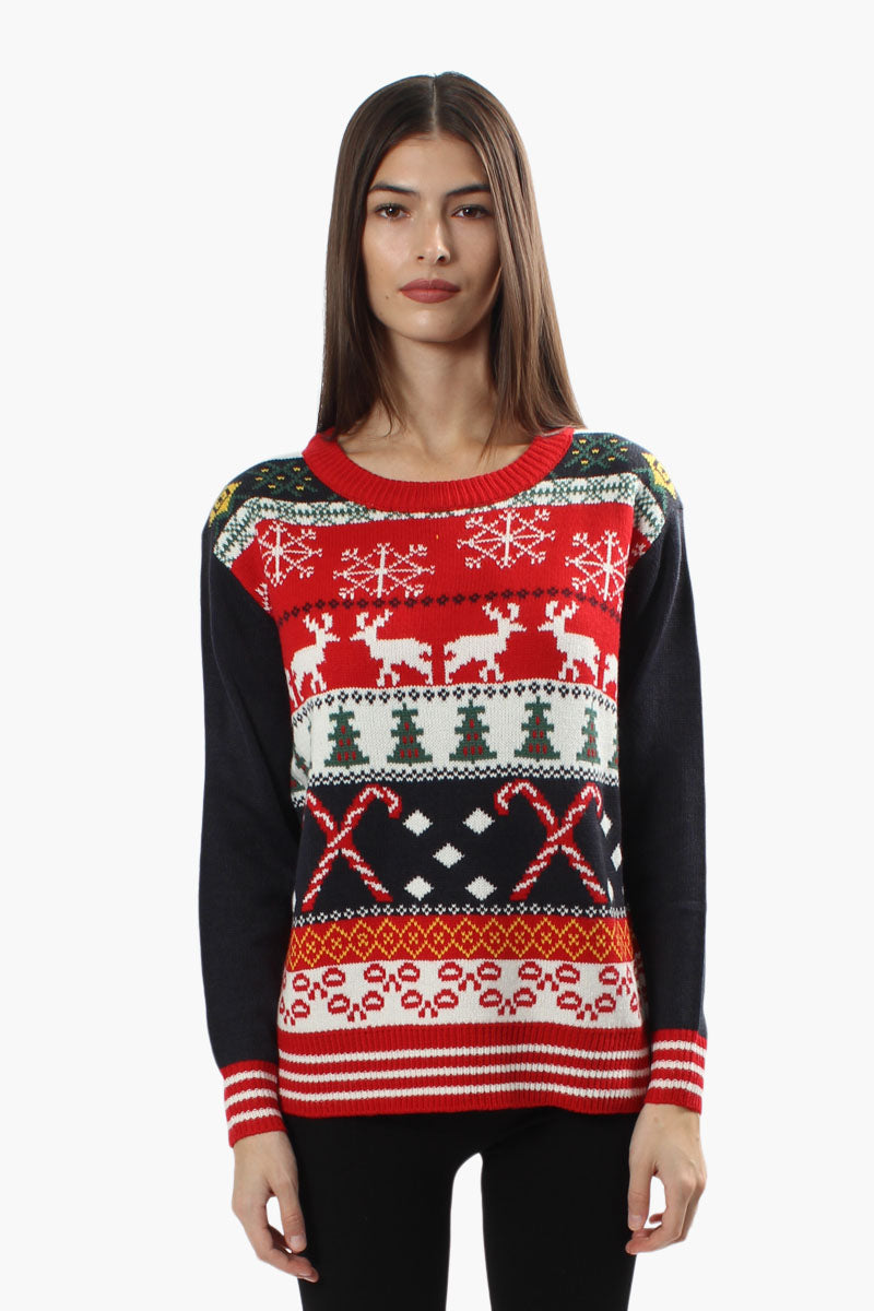 Ugly Christmas Sweater Festive Knit Christmas Sweater - Navy - Womens Christmas Sweaters - Fairweather
