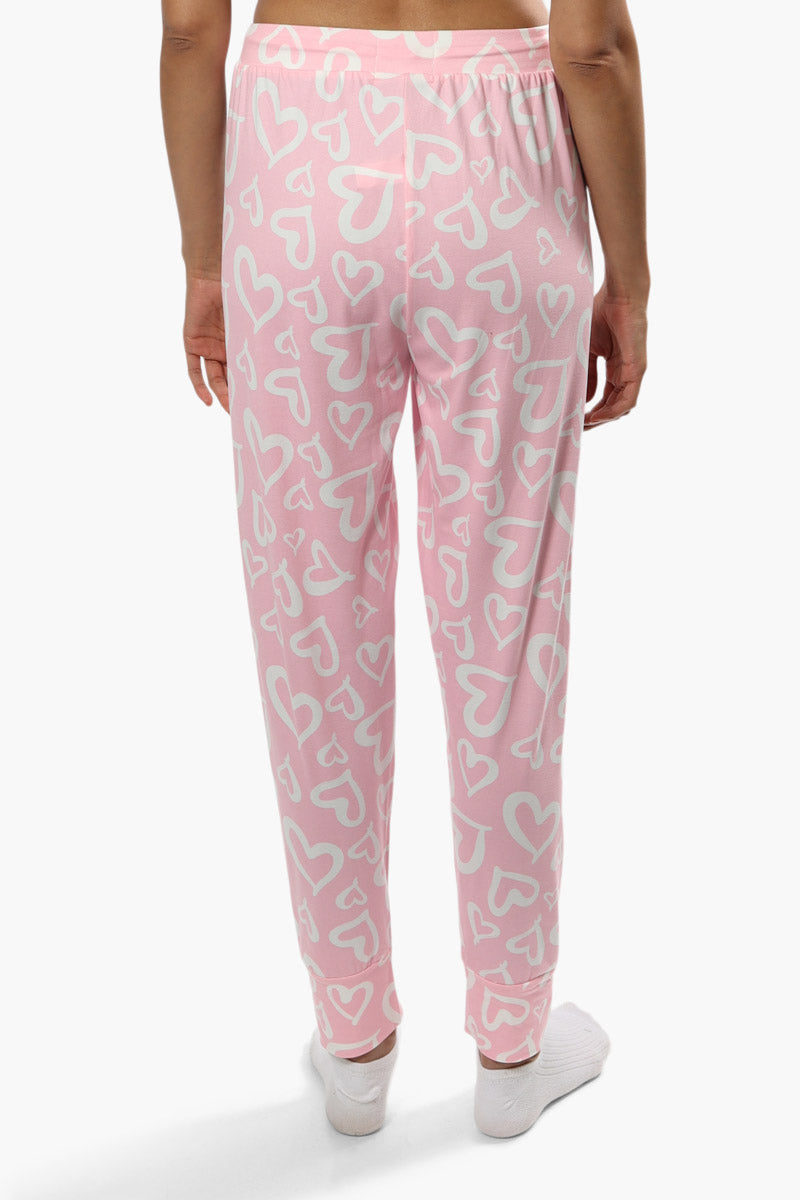 Cuddly Canuckies Heart Print Pajama Pants - Pink - Womens Pajamas - Fairweather