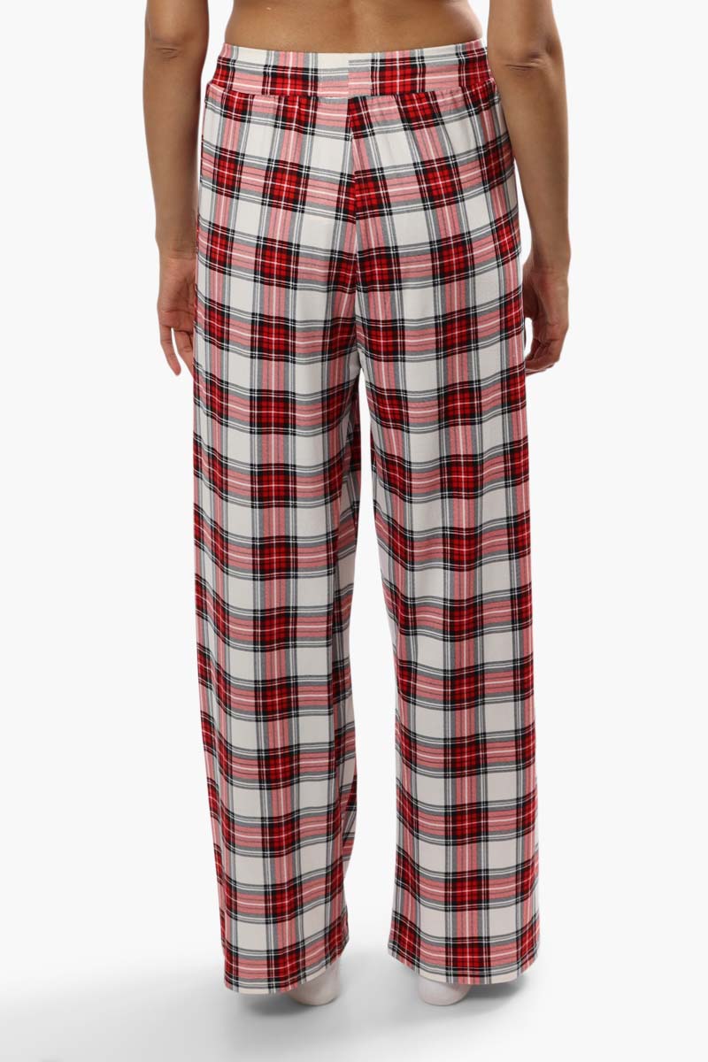Cuddly Canuckies Plaid Print Pajama Pants - Red - Womens Pajamas - Fairweather