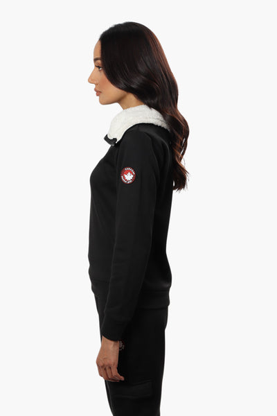 Canada Weather Gear Solid Half Zip Sweatshirt - Black - Womens Hoodies & Sweatshirts - Fairweather