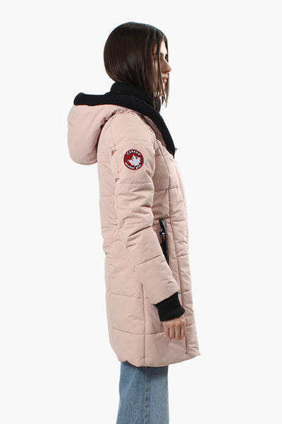 Canada Weather Gear Solid Ribbed Hood Parka Jacket - Pink - Womens Parka Jackets - Fairweather